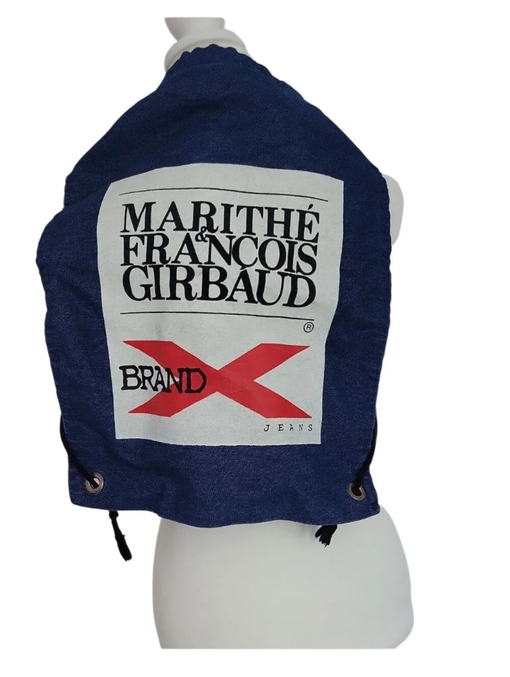 Marithé Francois Girbaud Vintage 90's Denim Sack Backpack 14